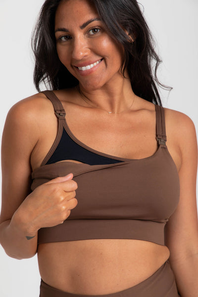 NURSING SPORTS BRA - EVERYDAY ACTIVE - COFFEE