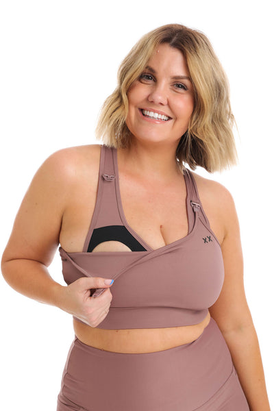 NURSING SPORTS BRA - HIGH VELOCITY MAXIMUM SUPPORT - SPICE